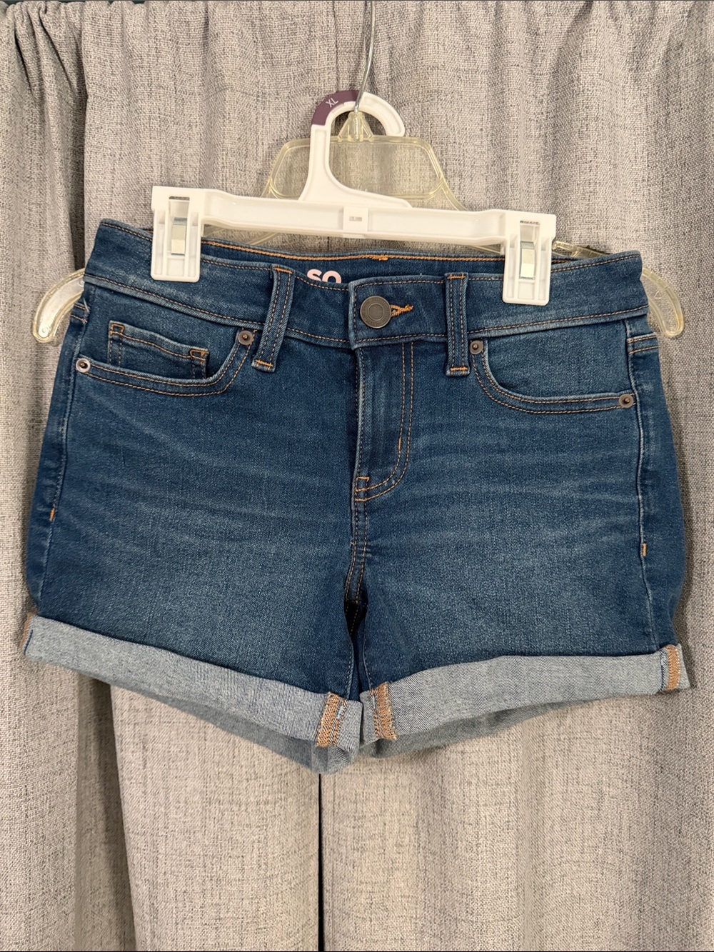 SO Midi Low Rise Rolled Cuff Denim Shorts